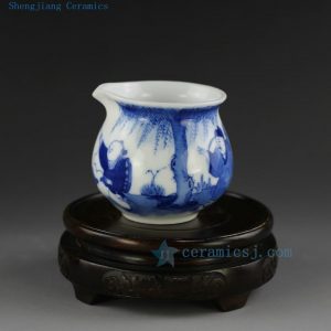 Jingdezhen hand made painted blue white porcelain tea fair mug