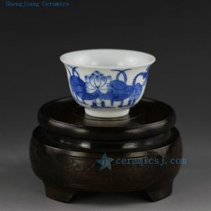 45CC Jingdezhen hand made painted blue white porcelain tea cups