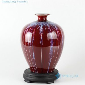 RZCN06 10.6" Ceramic Chinese vase oxblood red 