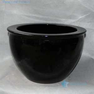 RZDE04 16" Chinese ceramic fish bowls black
