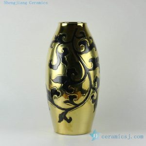 RYNQ169 19" Gold and silver ceramic vases