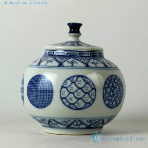 RZBP03 Jingdezhen hand painted blue and white tea jars
