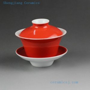 14CS27 100cc Jingdezhen hand made solid color porcelain Gaiwan