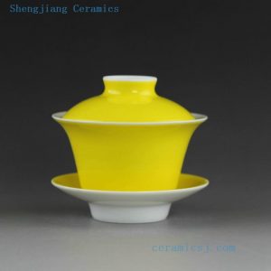 14CS110 Solid color ceramic tea cups gaiwan in yellow green red pink color etc.