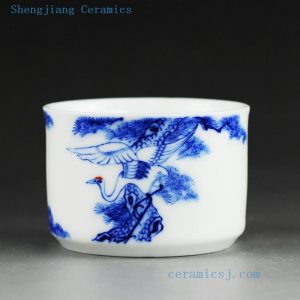 High quality hand made painted blue and white porcelain tea cups in 19 designs