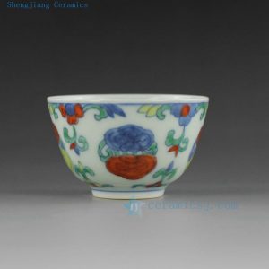 Porcelain blue white doucai tea cups