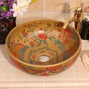 Jingdezhen Ceramic sanitary ware china colored bathroom sink