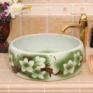 5 different flower Ceramic washbasins