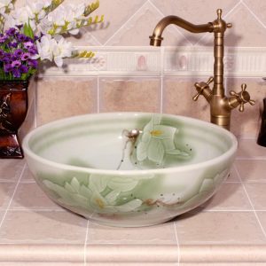 RYXW560 Flower design Ceramic washbasin