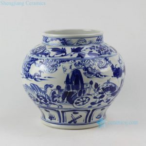 RZEZ02-F 11" blue and white Ming reproduction Guigu zi design Porcelain Jars