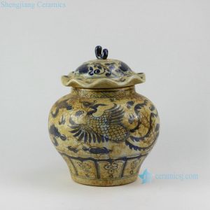 RZEZ08 11.5" Antique finished Ming Reproduction blue and white Jars