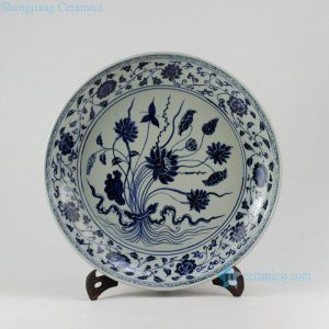 RZEZ09-D Hand painted Ming Reproduction blue and white floral Porcelain plates