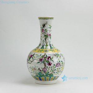 RZFA06 H16.5Inch Jingdezhen hand painted Famille rose pomegrante design porcelain vase