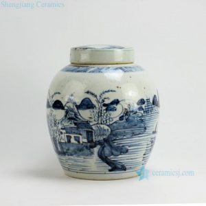 RZFB04 H10.5" Jingdezhen blue and white jars
