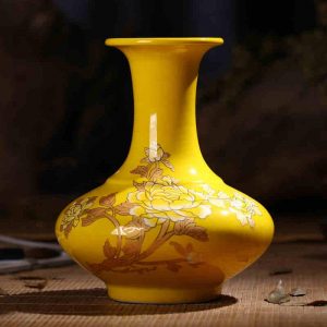 Yellow glazed Flower Vases