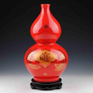 Chinese Red Ceramic Vases