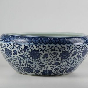 C73-5 d12.6inch Blue and White Ceramic Fish bowl