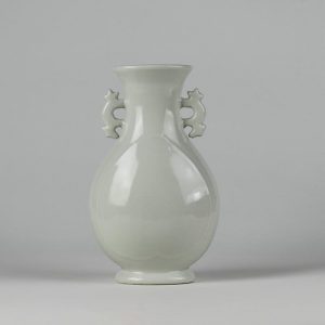 C82-3 White Ceramic Handled Vases