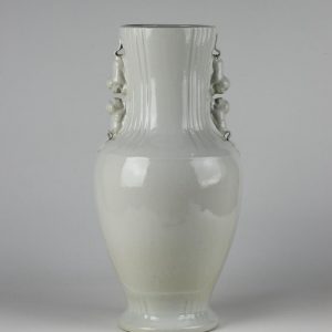 C82-4 White Ceramic Handled Vases