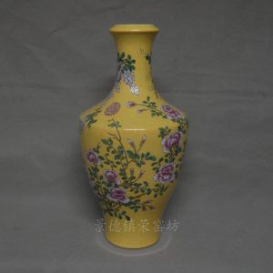 RYRK04 h18.5" Qing dynasty Porcelain floral design vases