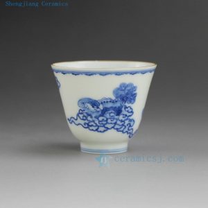 RYBS High quality Blue & White Painted Porcelain Tea Cups