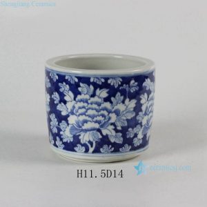 RYLU51 5.5" Blue and White Flower design Ceramic Pots