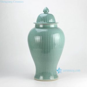 RYMA99 H23inch Bamboo design Celadon Ceramic Ginger Jar