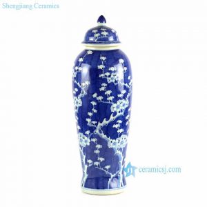RYLU66-B H29" Plum blossom Blue and White Ceramic Ginger Jar