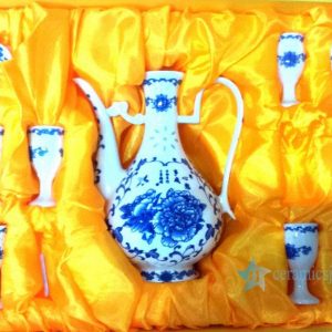 RYGN20-B  Ceramic rice grain decoration Wine pot and cups