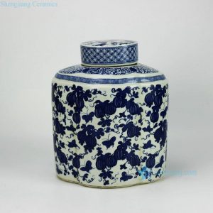 RYJF52-OLD   Reproduction home decoration blue and white ceramic jar with flat lid