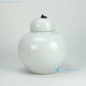 RYKB123-E  Plain color white bright surface ceramic chinese jars and pot