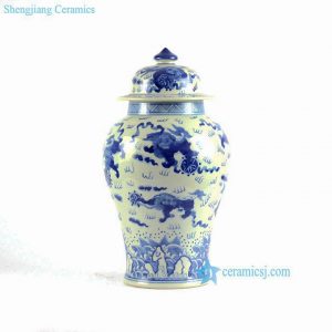 RYLU83   RYLU83-B chinese ginger jars blue and white hand painted