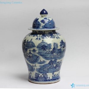 RYLU90     Water town in southern land pattern hand paint chinese jars antique