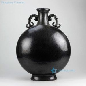 RYNQ181    Black solid color glazed decorative ceramic vase