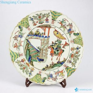 RYQQ36-OLD    Antique Chinese famille rose shallow ceramic plate