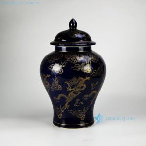 RYRJ15   Golden dragon pattern craig blue exquisite home furniture ginger jar