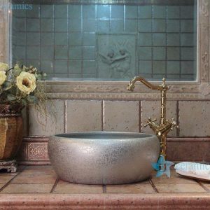 RYXW702   Silver color floral stamping water closet top chinaware sink