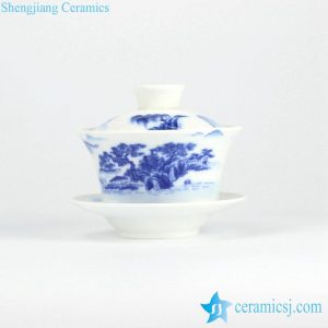 RYYY38-B  Chinaware blue and white covered teacup