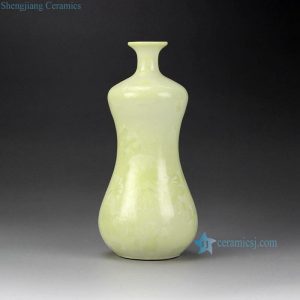 RZCU11  crystal glazed cream color small flower vase