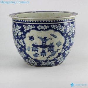 RZHZ01-B   Antique hand paint blue and white chinaware indoor ceramic planter