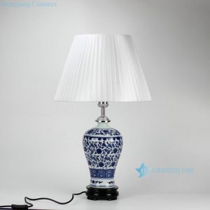 DS37-ZFU     Slender blue and white floral pattern cheap desk lamp 