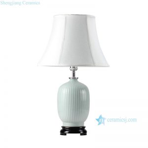 DS39-MA     Bamboo stripe design celadon glaze oriental ginger jar lamps