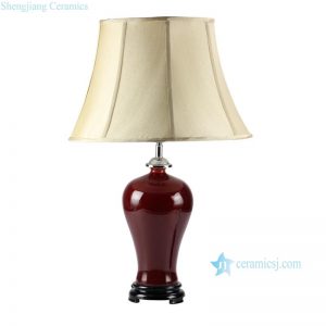 DS50-RZCN-01    Oxblood glaze solid color New Latest Ceramic Design Decorative Reading lamp, Home Decorative Bedside Table lamp