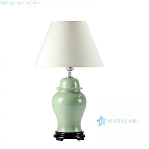 DS55-RYNQ   Lime green glaze oriental ceramic table lamp