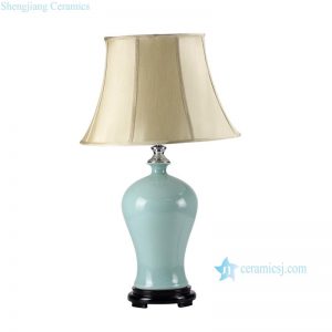 DS57-RYNQ   Light blue glaze tiffany style ceramic bedchamber lamp