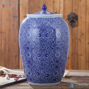RZAP03-B      Blue and white moistureproof oil barrel ceramic huge jar
