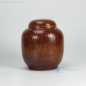 RZGV01   Dark reddish brown glaze oriental furnishing ceramic jar