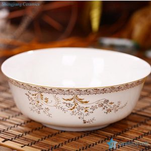 RZHY01-B   6“ top grade bone china golden pattern ceramic microwave ceramic bowl 