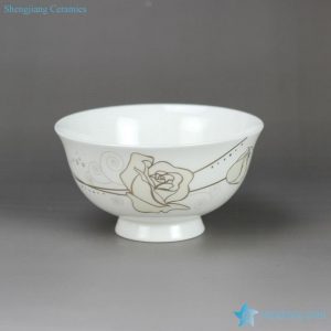 RZHY02-H   Gold rose mark anti-scald high heel fine bone china serving bowl