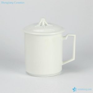 RZIC01-A   600cc White jade like customize logo printing available big porcelain drink ware flask cup